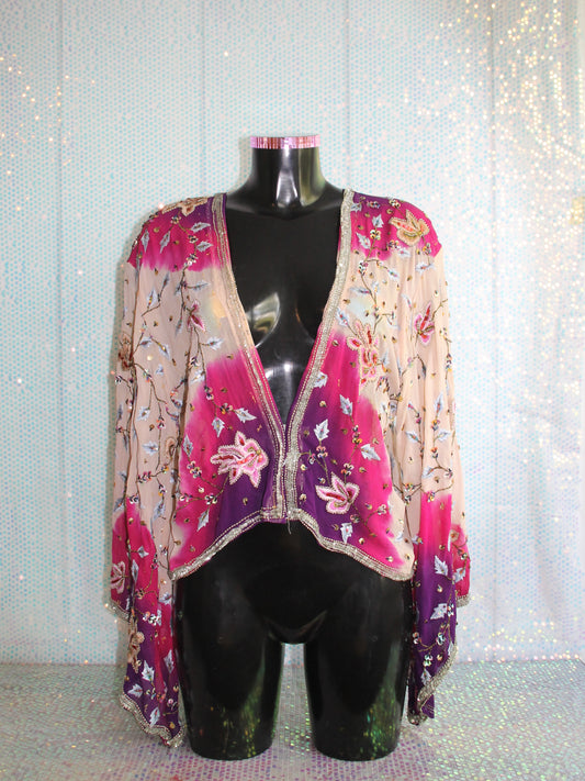 Kimono purple Flowers